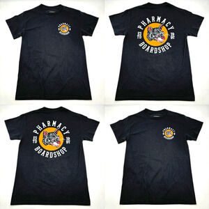 Pharmacy Boardshop Traditional Style Black Cat Graphic Print Black T-shirt Small